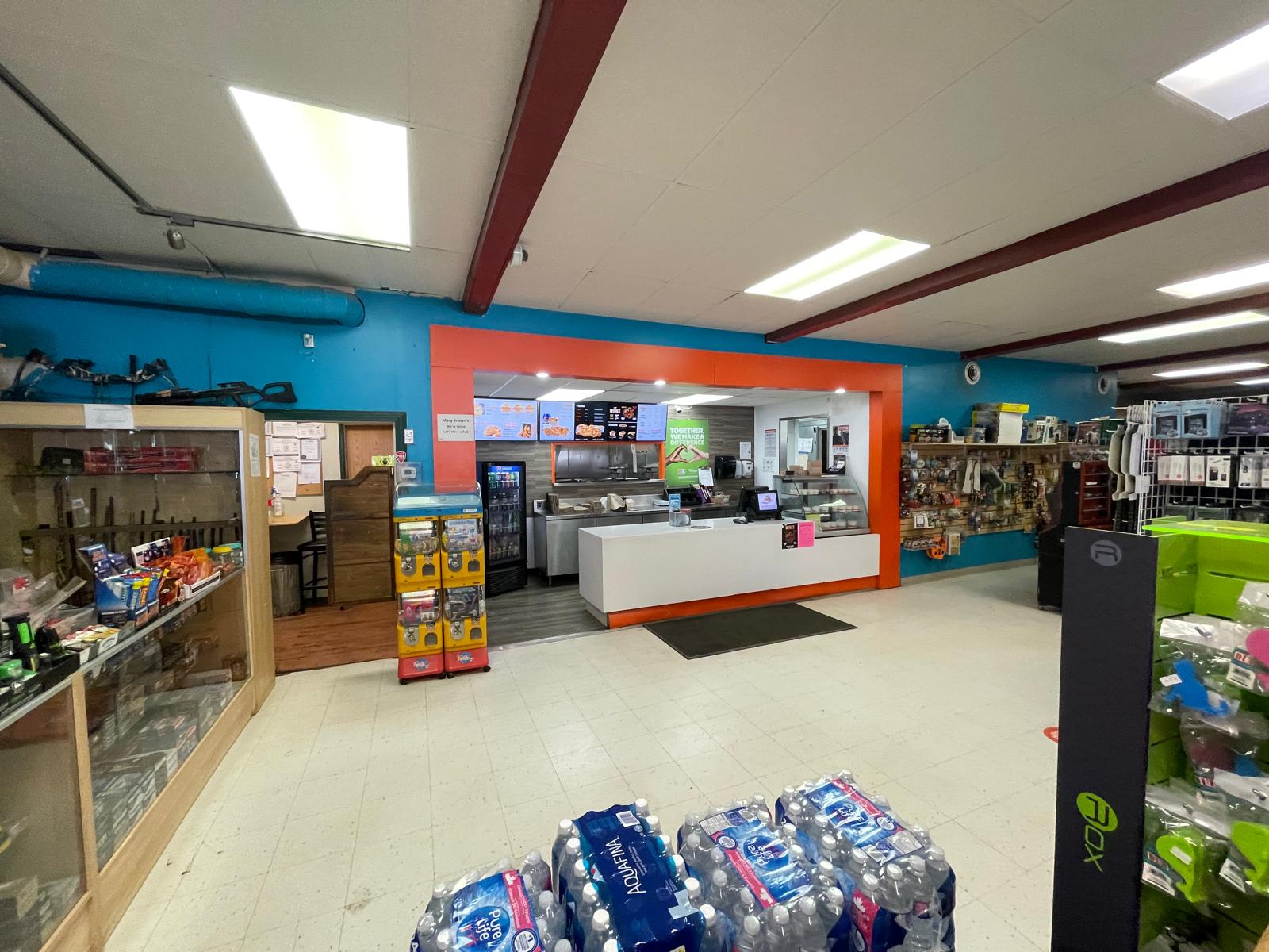 Mary Brown's restaurant counter inside KAN's General Store